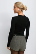 Ruched drapy top - Noir