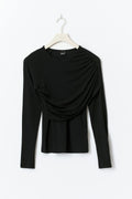 Ruched drapy top - Noir