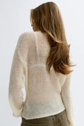 Knitted sheer cardigan - Noir