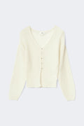 Knitted sheer cardigan - Blanc cassé