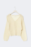 Knitted sheer cardigan - Vanilla yellow