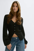 Knitted sheer cardigan - Vanilla yellow