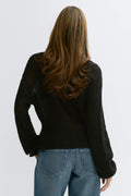 Knitted sheer cardigan - Noir