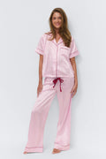 14+ satin set tall - Pink stripe