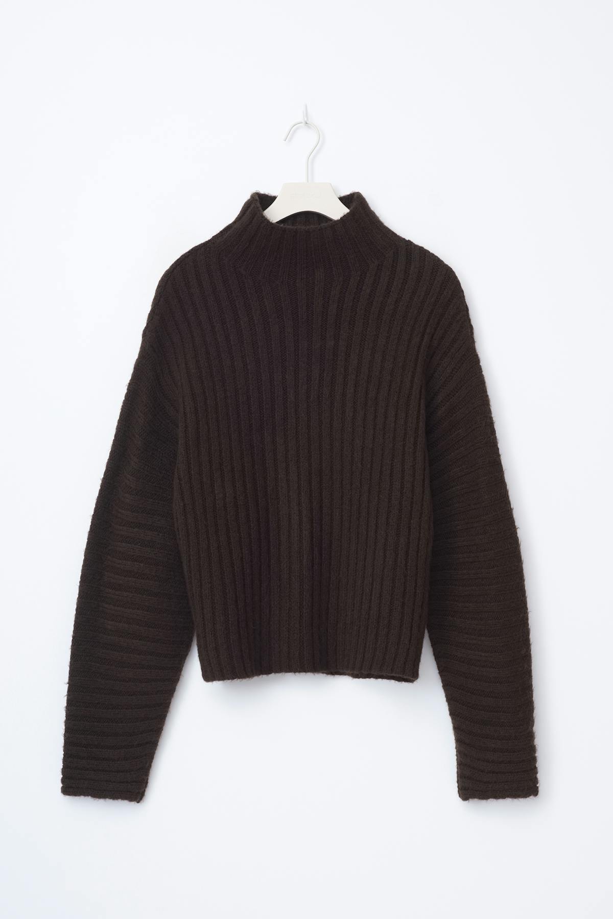 Chunky turtleneck knit sweater - Seal brown
