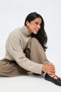Chunky turtleneck knit sweater - Pure c