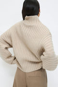 Chunky turtleneck knit sweater - Pure c
