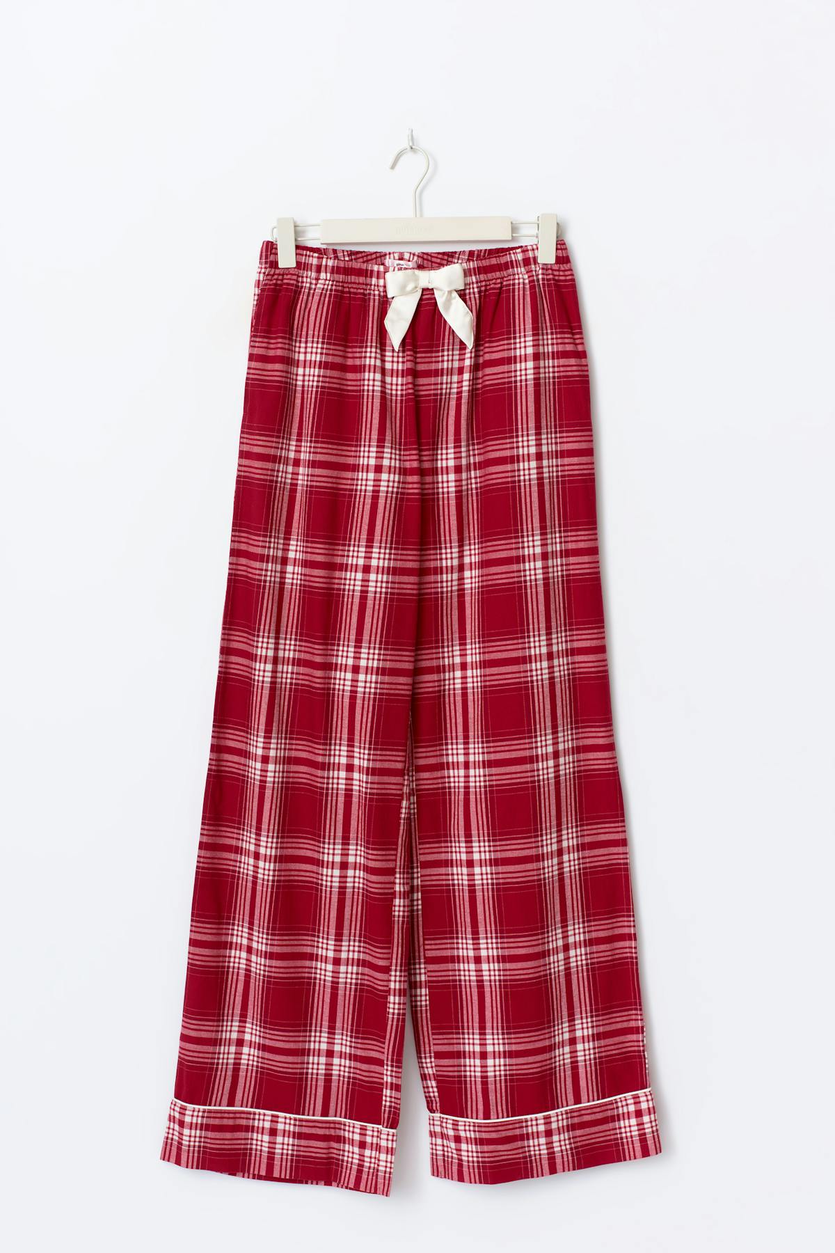 14+ flannel pj pants tall - Red check