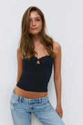 14+ lace corset top - Bleu marine