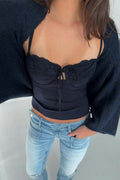 14+ lace corset top - Noir