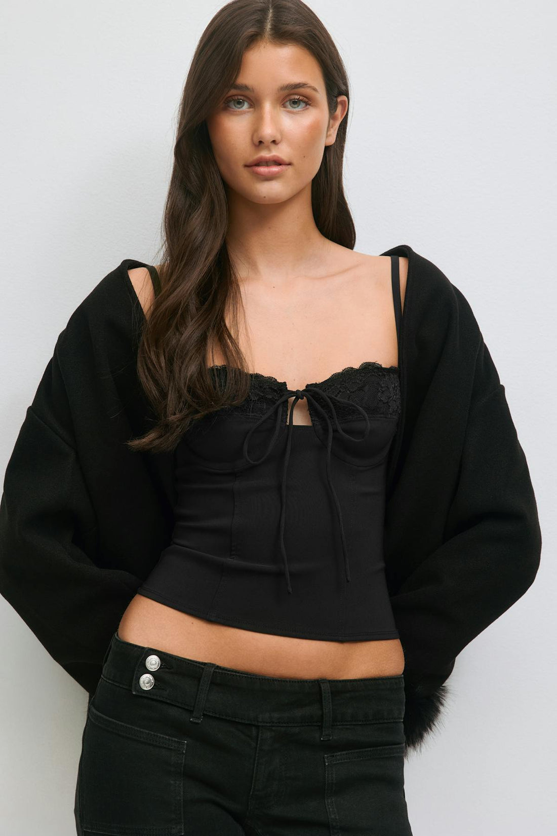 14+ lace corset top - Noir