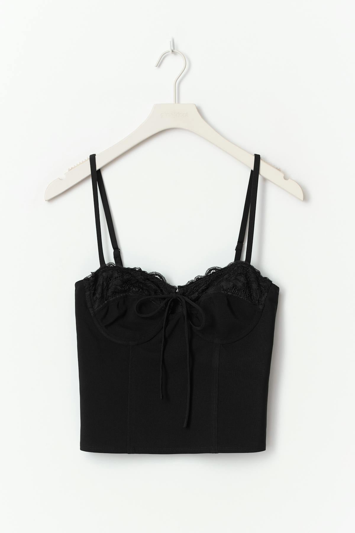 14+ lace corset top - Noir