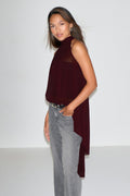 Halterneck tunic top - Noir