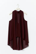 Halterneck tunic top - Bordeaux