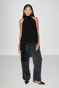 Halterneck tunic top - Noir
