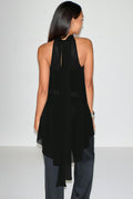 Halterneck tunic top - Noir