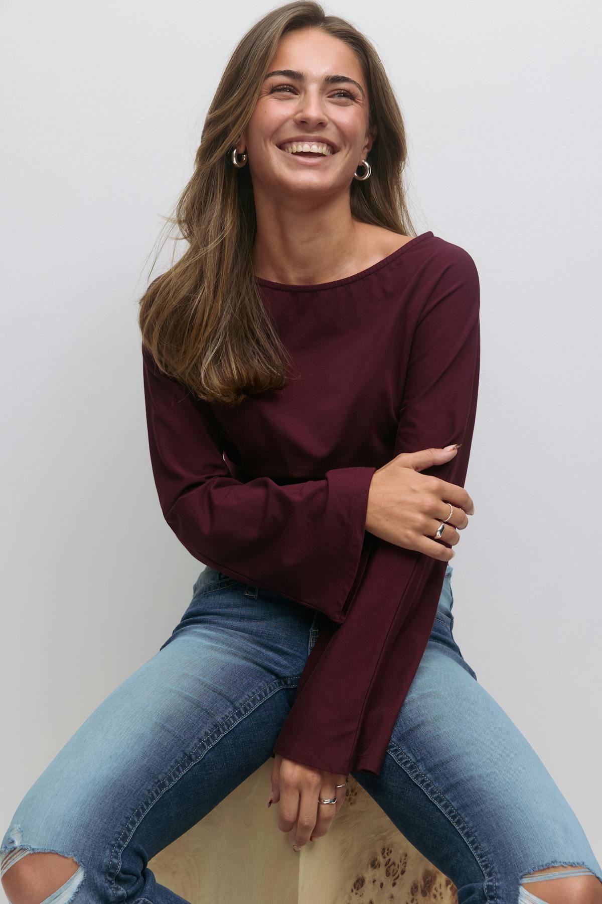 14+ fitted long sleeve top - Wine tasting