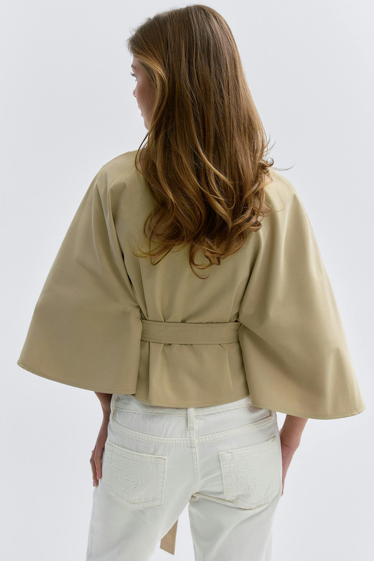 14+ belted trench cape - Vert