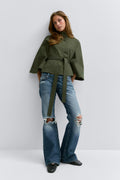14+ belted trench cape