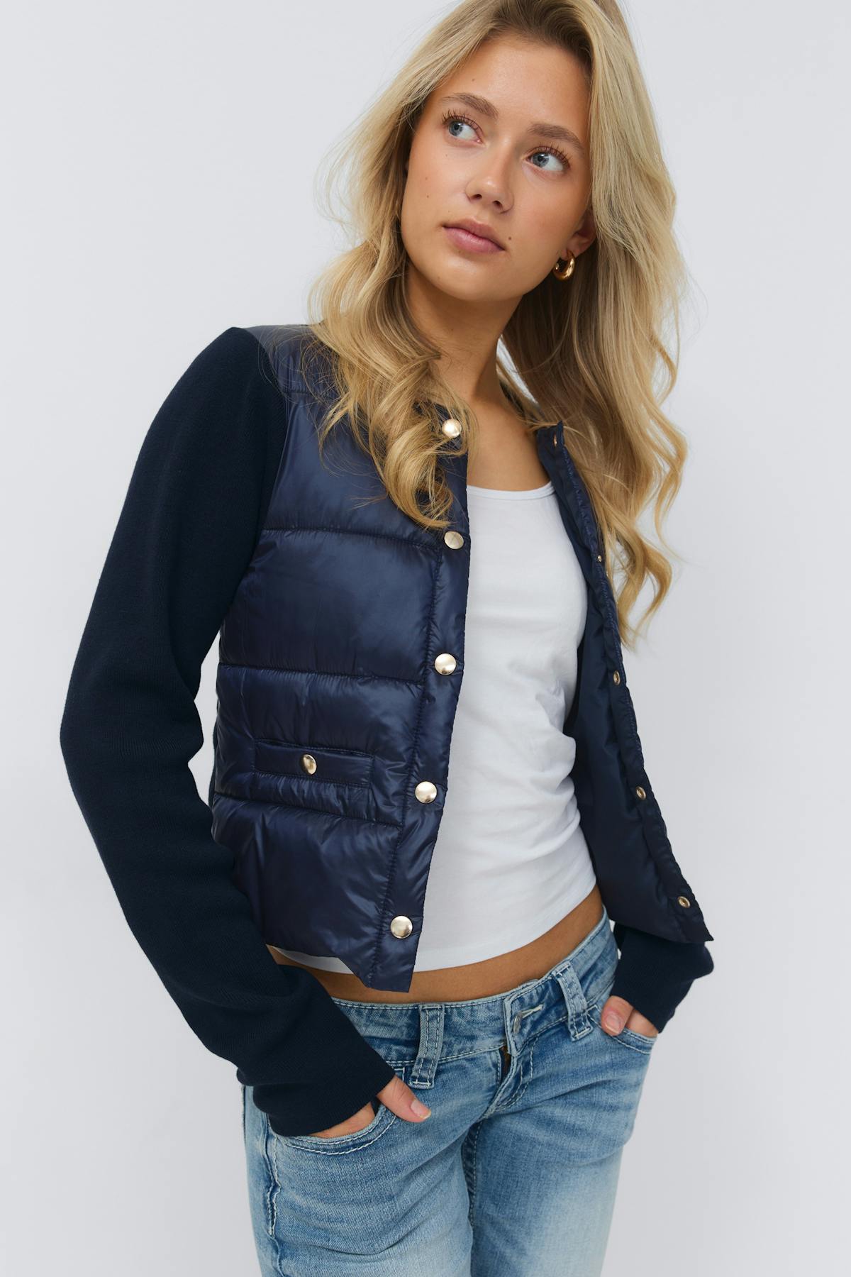 14+ padded rib jacket - Bleu marine
