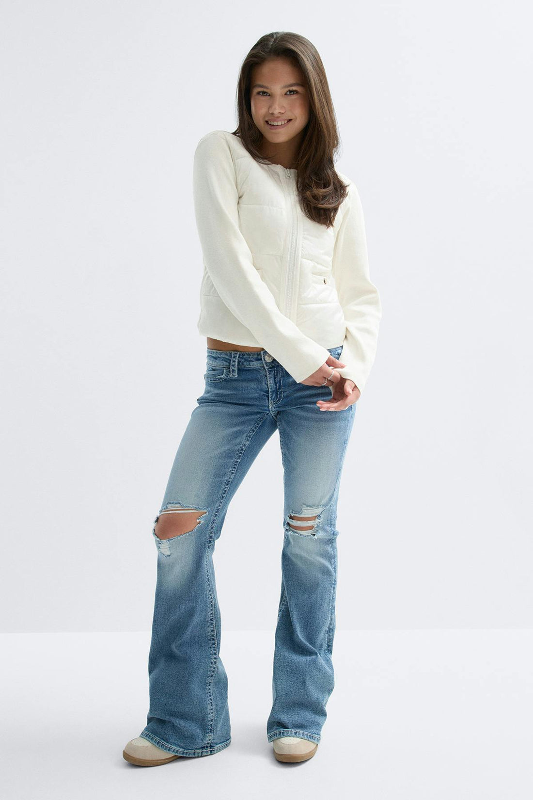 Y padded rib jacket - Creme