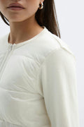 Y padded rib jacket - Creme