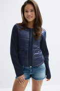 Y padded rib jacket - Bleu marine