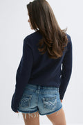 Y padded rib jacket - Bleu marine