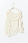 Draped textured top - Creme