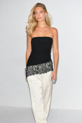 Lace tube top - Noir