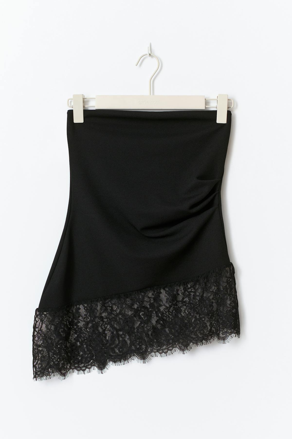 Lace tube top - Noir