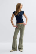 Y one knee destroy jeans - Bleu clair