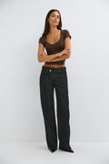 Wrap wide jeans - Rinse