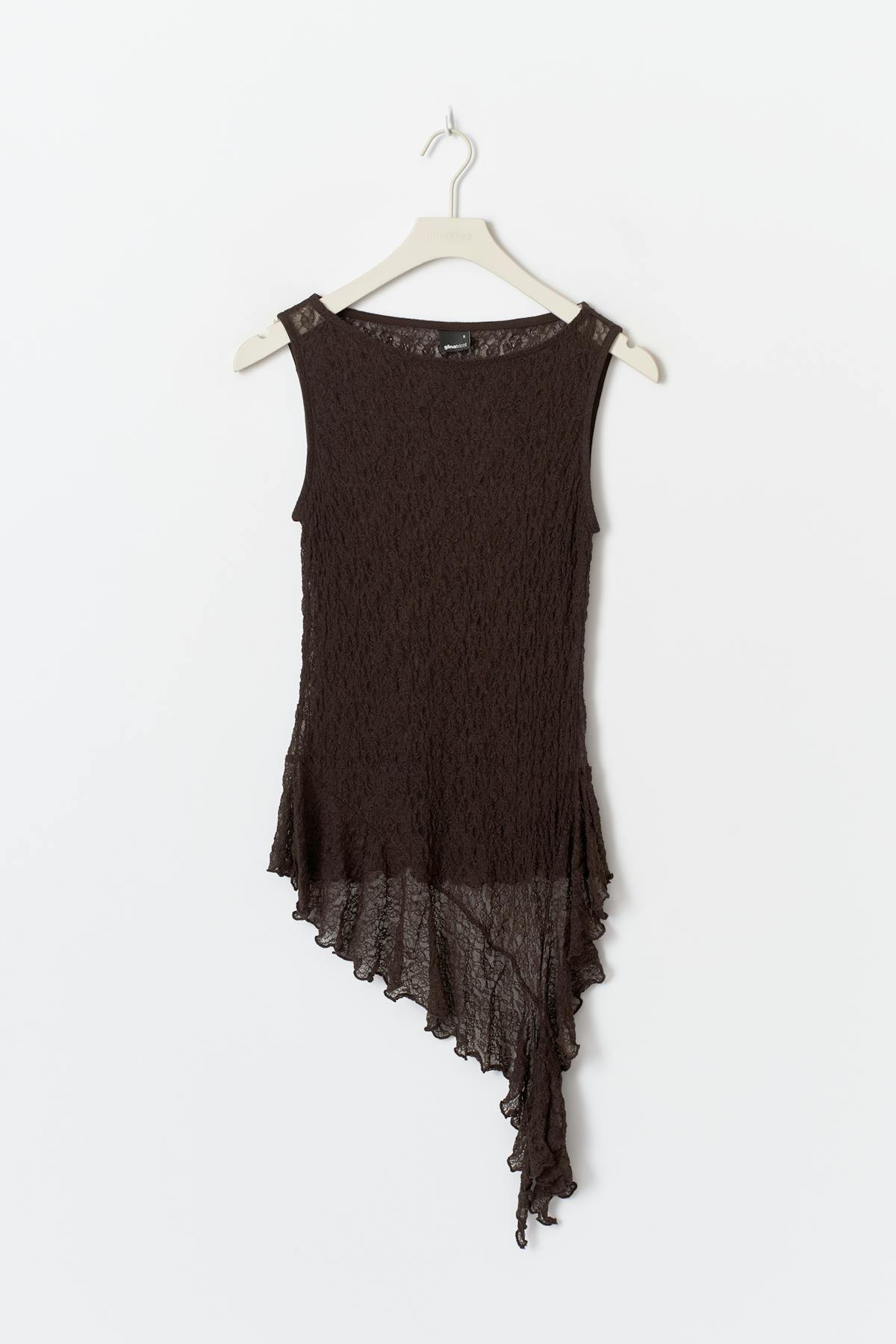 Asymmetric lace top - Chocolate plum