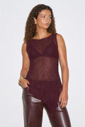 Asymmetric lace top - Noir