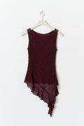 Asymmetric lace top - Bordeaux