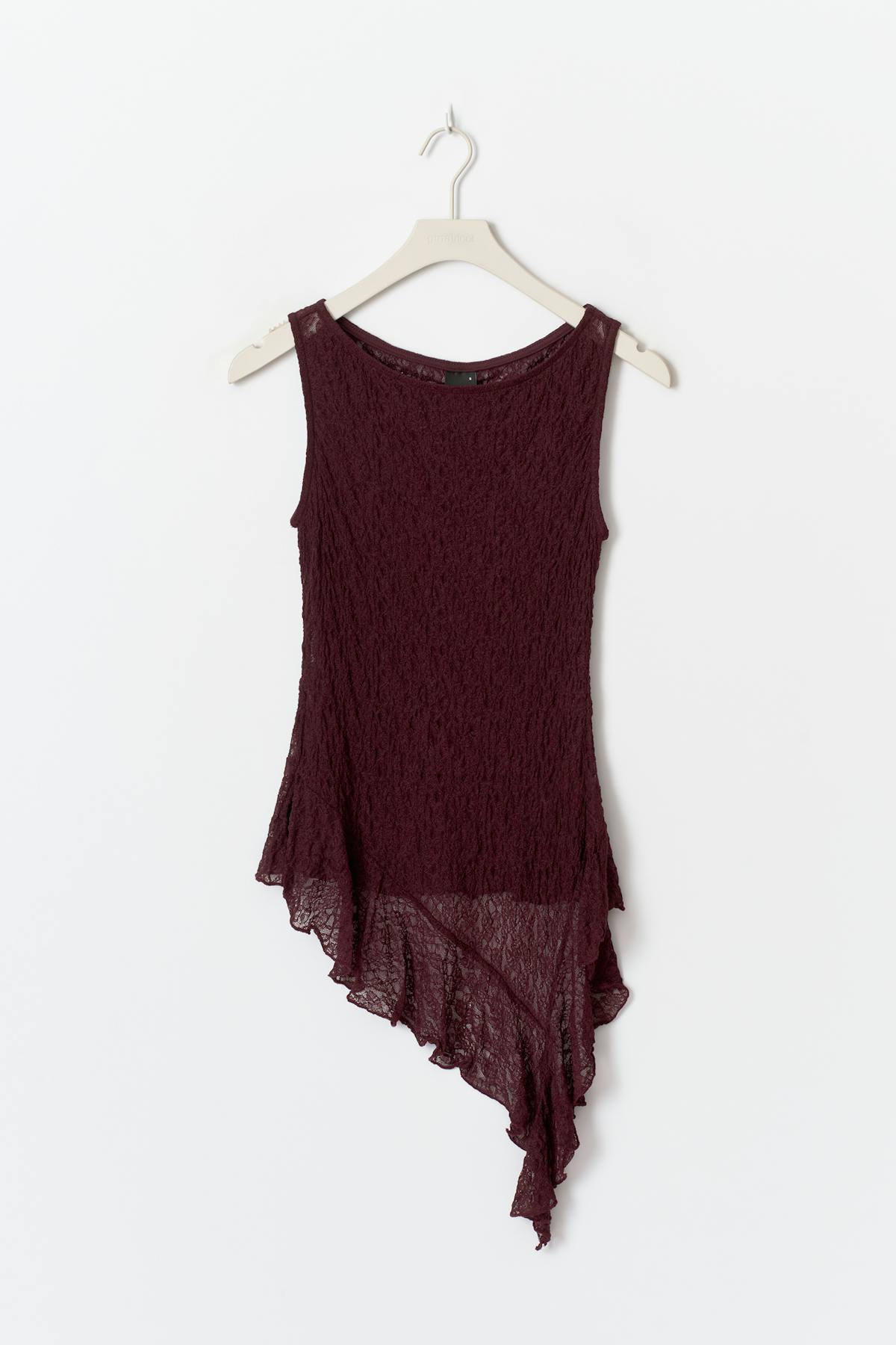 Asymmetric lace top - Bordeaux