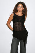 Asymmetric lace top - Chocolate plum