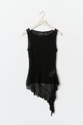 Asymmetric lace top - Noir