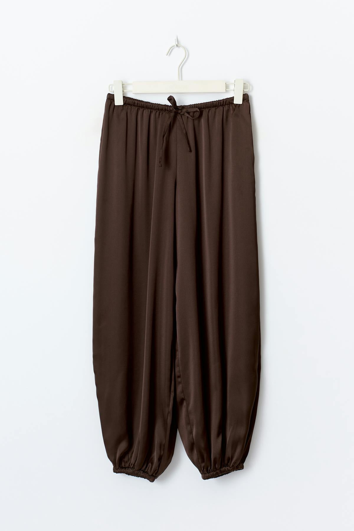 Satin balloon trousers - Chocolate plum