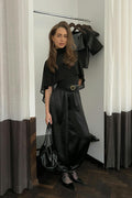 Satin balloon trousers - Noir
