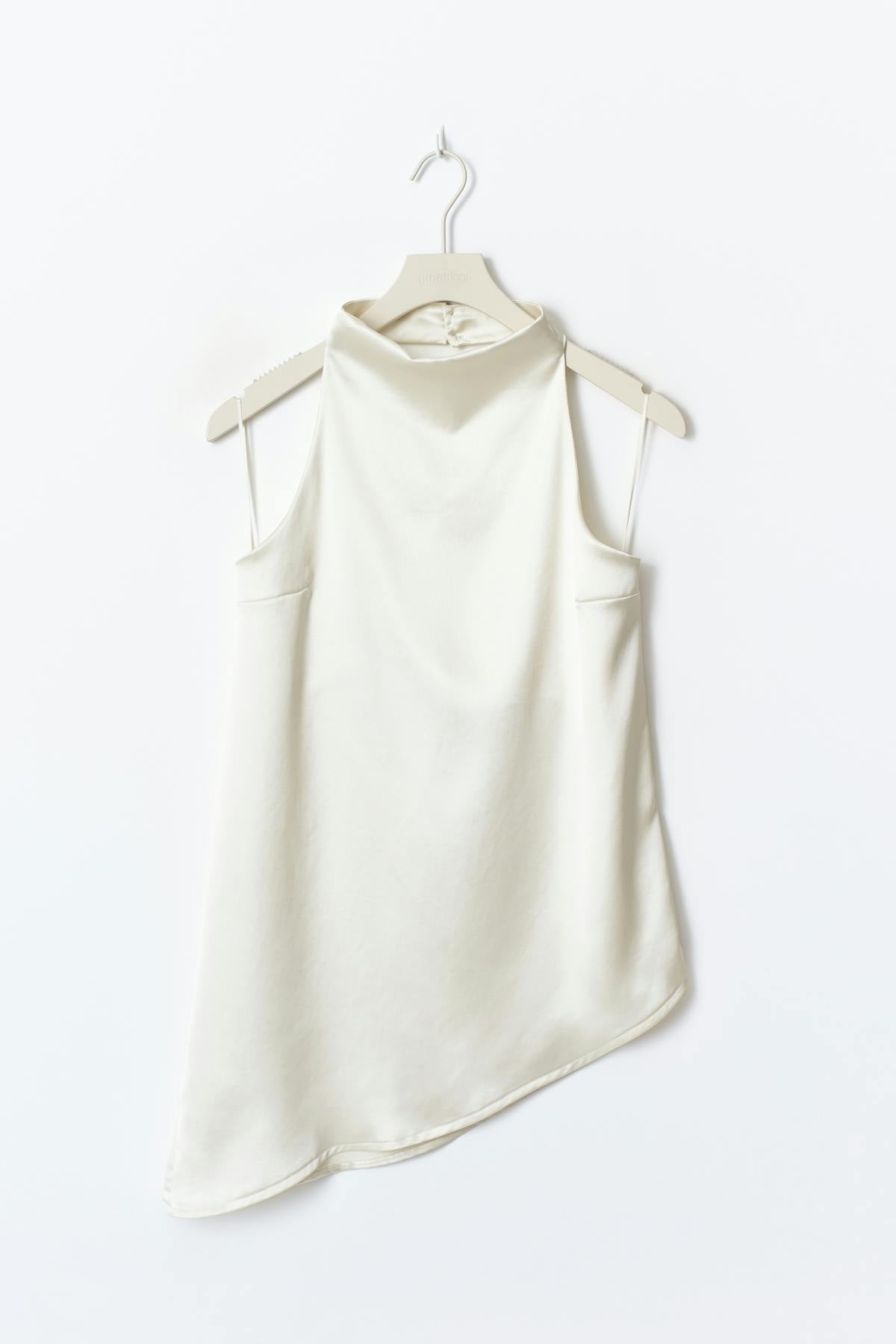 Halterneck tunic top - Creme