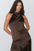 Halterneck tunic top - Creme