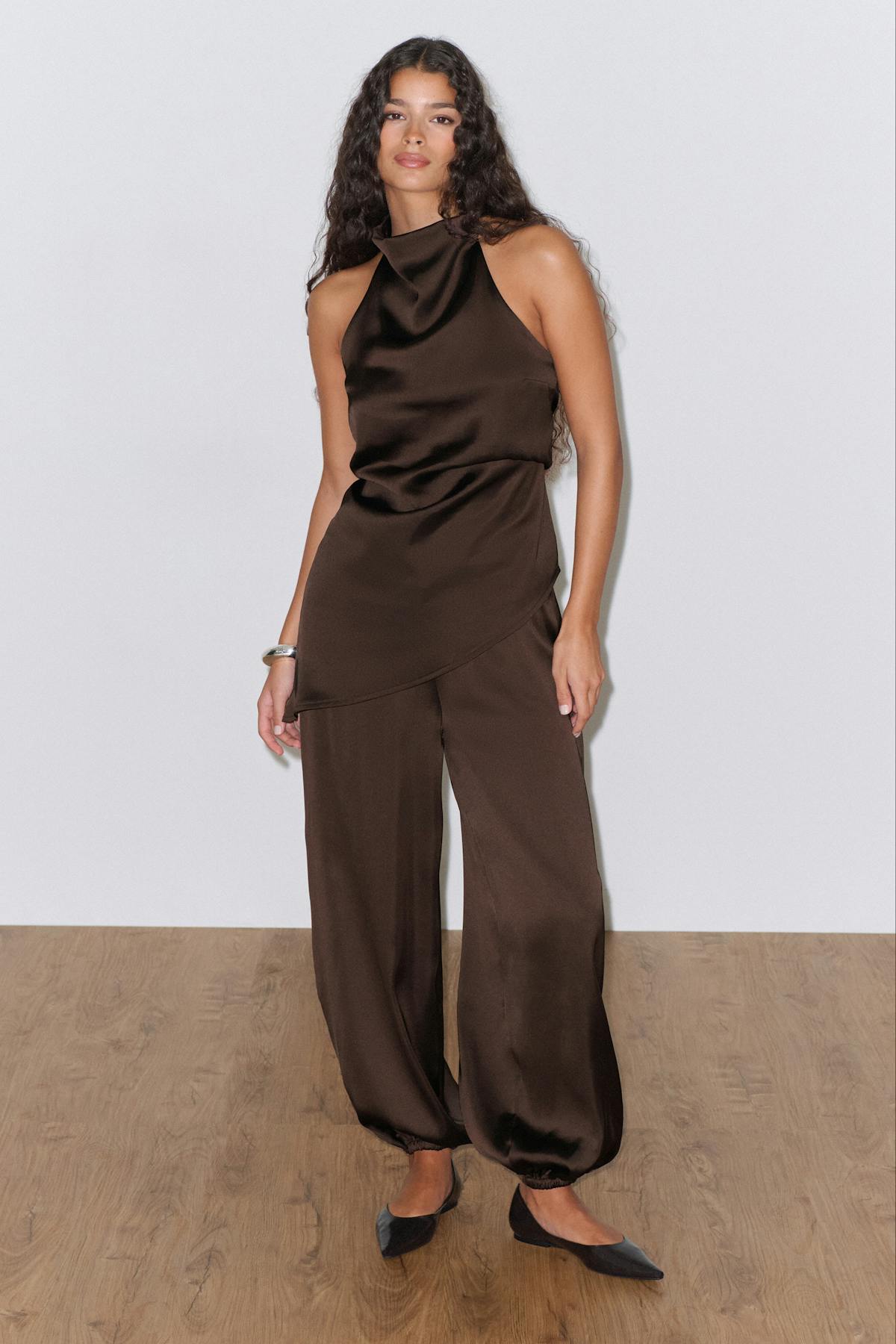 Halterneck tunic top - Creme