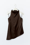 Halterneck tunic top - Chocolate plum