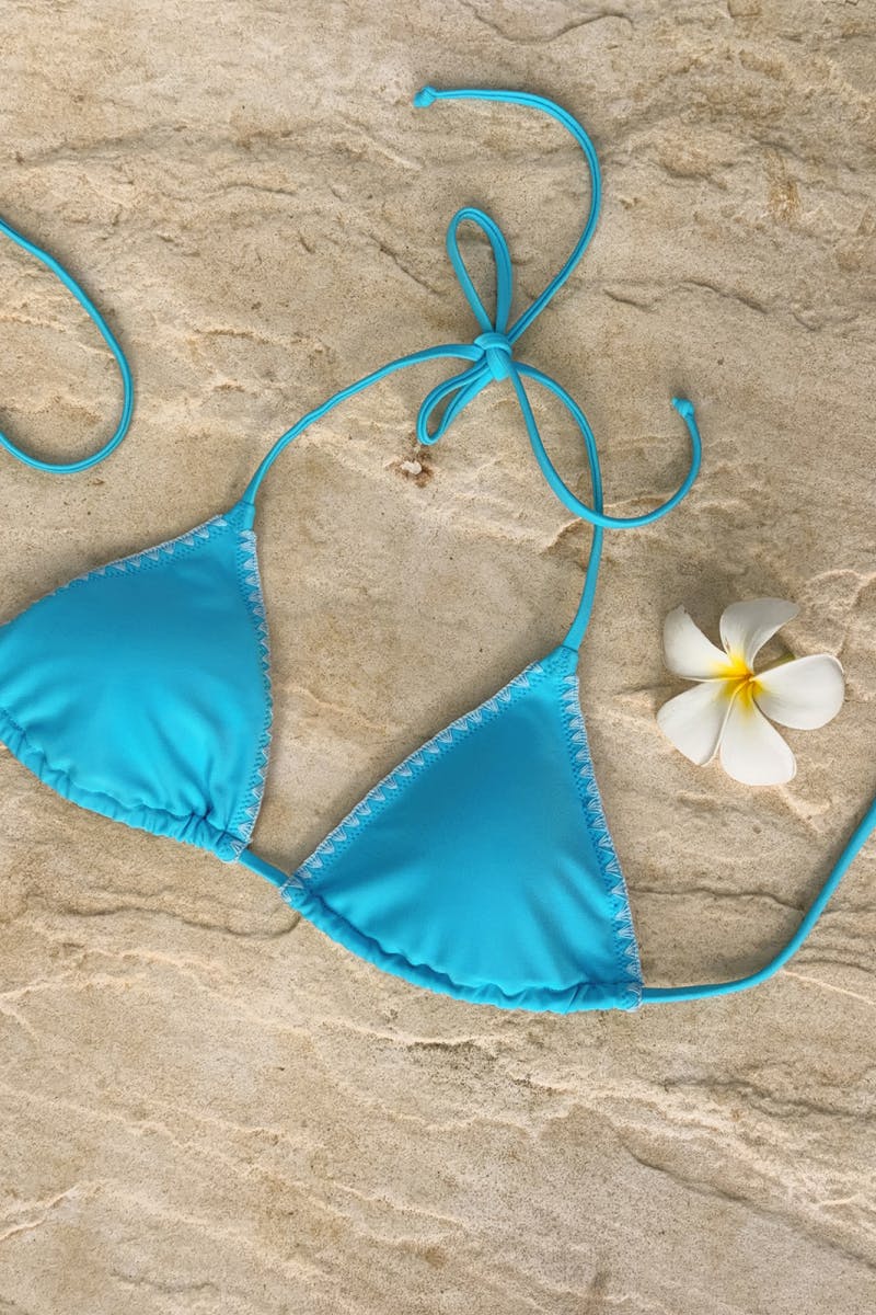 14+ azul triangle bikini top - Bleu