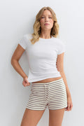 Drawstring shorts - Orchid stripe