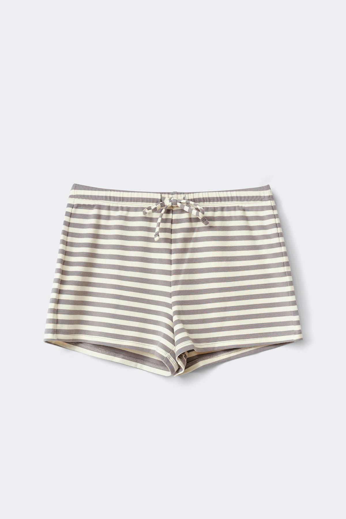Drawstring shorts - Dusty blue stripe