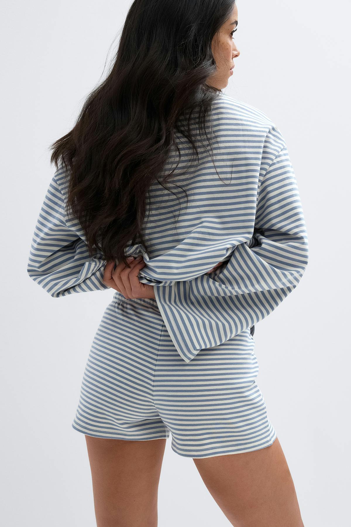 Drawstring shorts - Orchid stripe