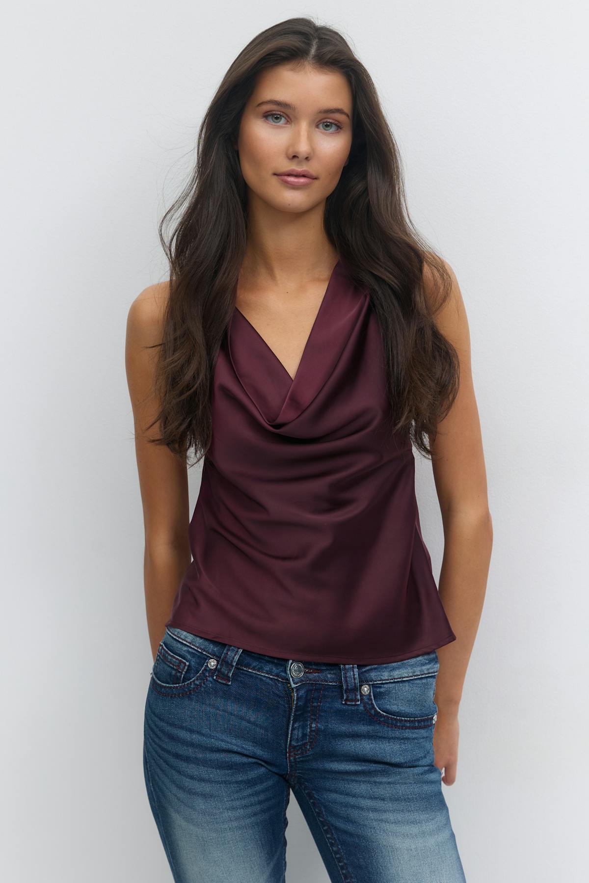 14+ halterneck top - Rouge foncé